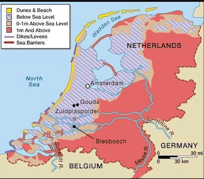 How does the Nederlands live below sea Level?